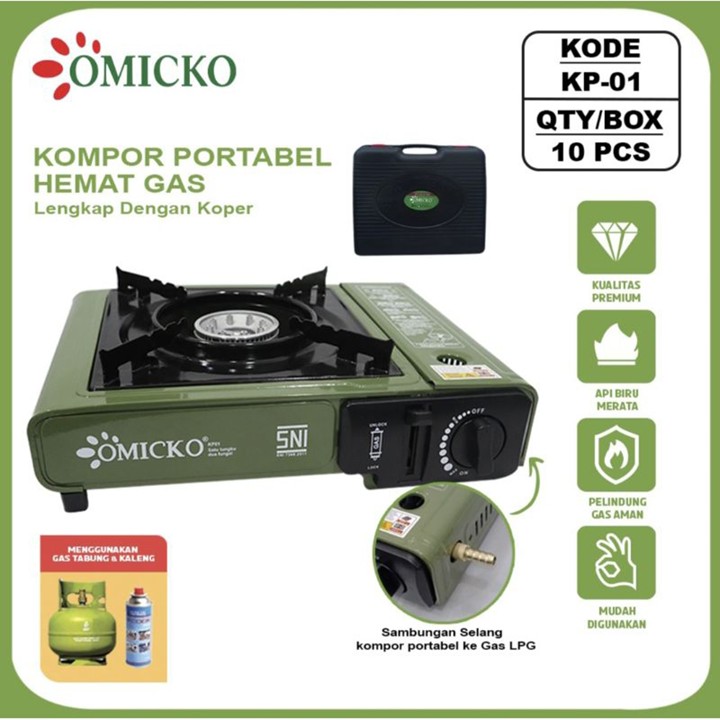 Kompor Portable OMICKO Kompor Portable 2 in1 Kompor free cover