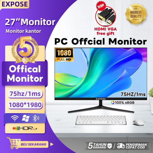 Monitor PC 19/22/24/27 Inch Gaming IPS HDMI VGA Monitor/CCTV