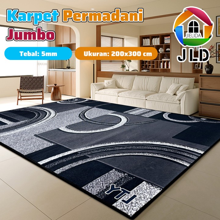 JieLiDa Karpet Permadani Ruang Tamu Uk 200x300cm (JUMBO) Modern / motif aesthetic kekinian/Karpet Lantai Motif Eropa Style