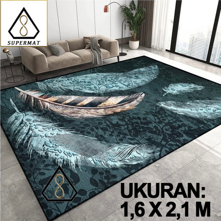SUPERMAT - Karpet Lantai Eropa Polyester [Uk 210 x 160 Cm]