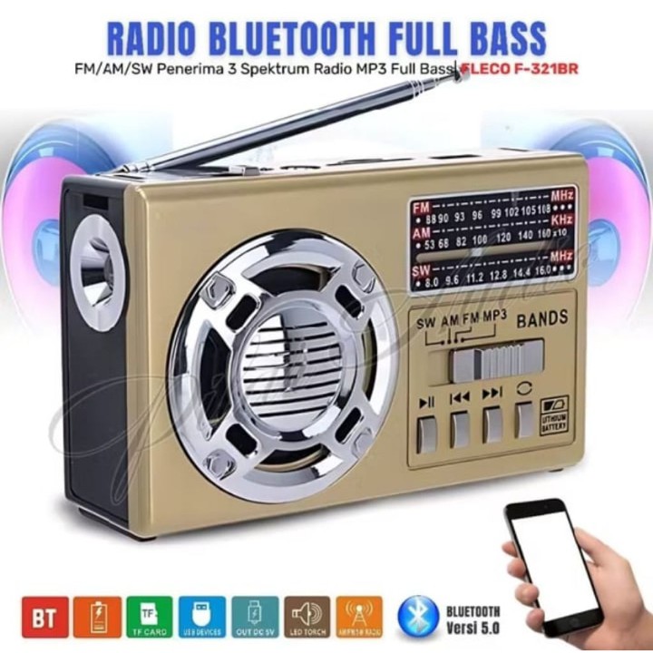 Fleco F-321br  radio murotal radio cass  FM AM SW MP3 radio speaker pemutar audio multi fungsi