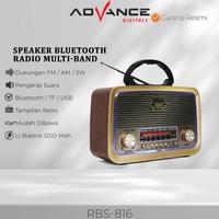 Advance Portable Speaker Bluetooth Radio RBS-816 Classic Daya Tangkap Frekuensi Kuat Suara Jernih