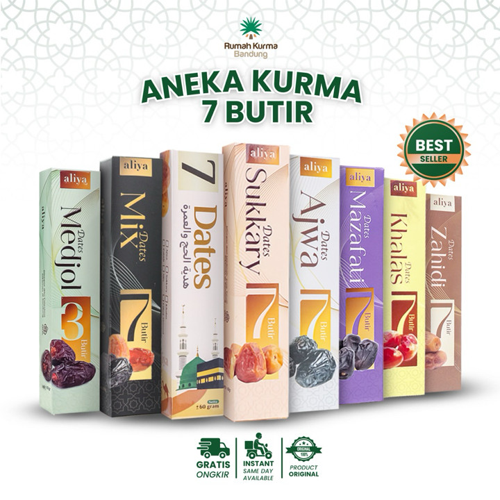 Awaly Kurma 7 Butir Premium Aneka Kurma Korma Nabi Asli Madinah Ajwa Sukari Oleh Oleh Haji Umroh Hampers Lebaran Aliya