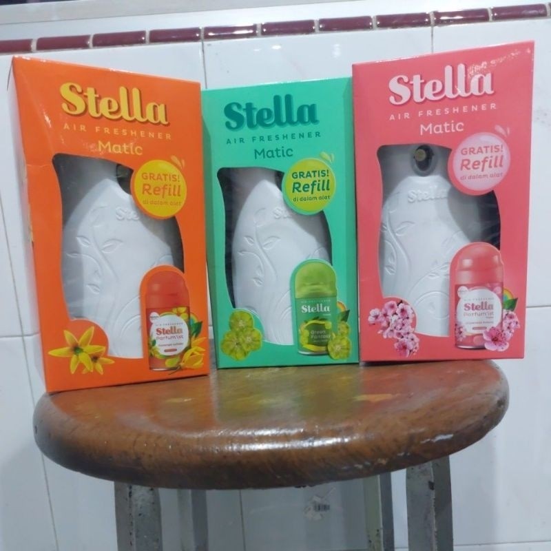 Paket Hemat Stella Matic Set Box Alat + Refill 160ml Pengharum Ruangan Otomatis SUDAH DAPAT Baterai
