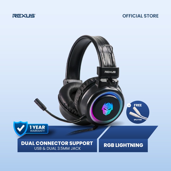 Rexus Headset Gaming Vonix F30 FREE Splitter
