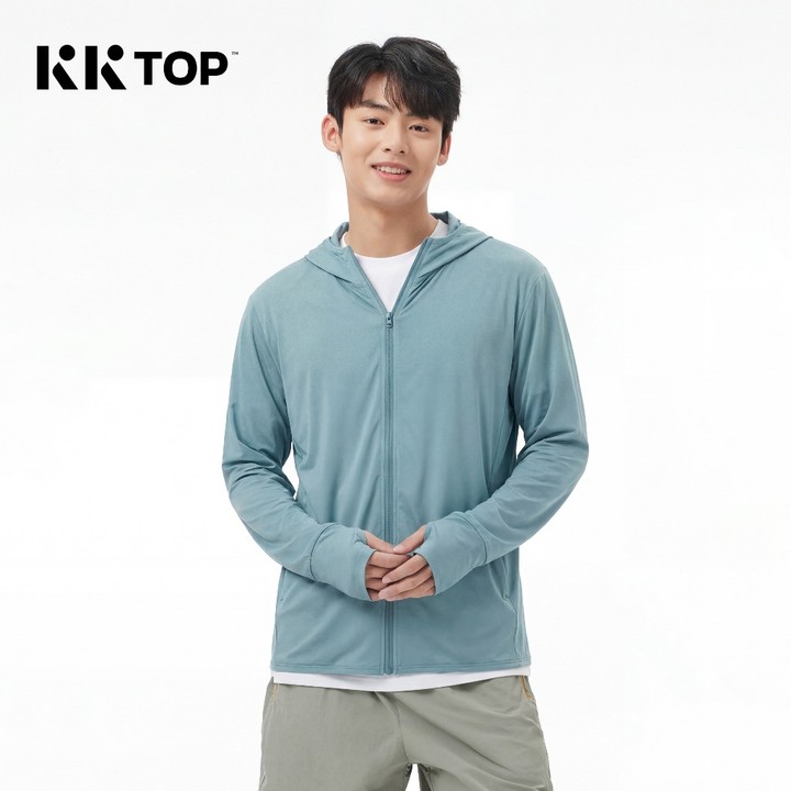 KKTOP - Jaket Olahraga Anti UV Pria Baju Olahraga UPF50+ Bre