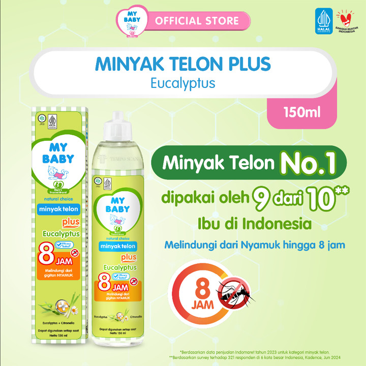 MY BABY Minyak Telon Plus 150 mL - Minyak Bayi Anti Nyamuk 8 Jam - Exp: 06.2027