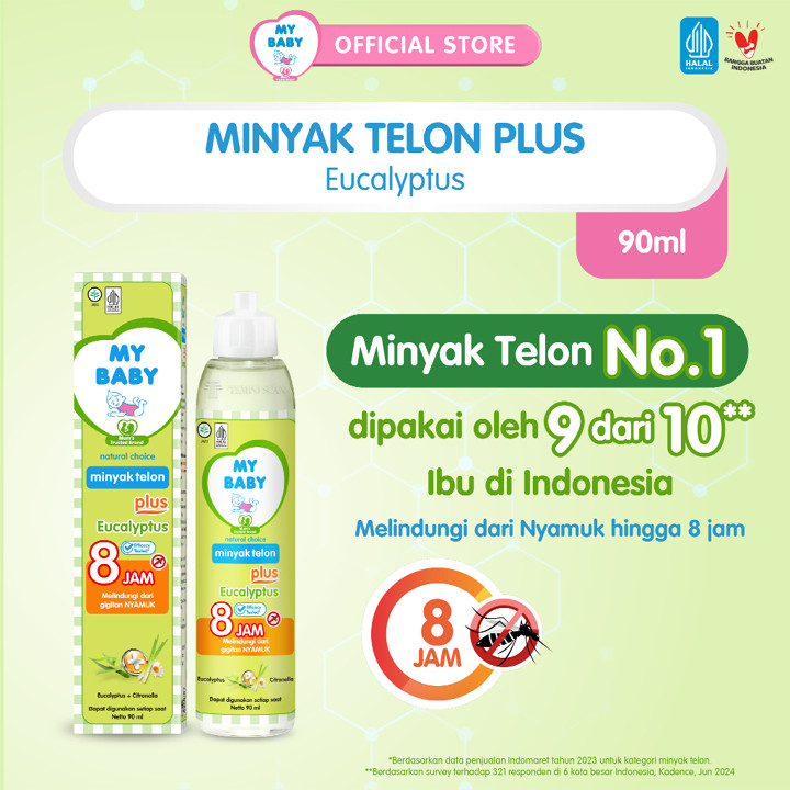 MY BABY Minyak Telon Plus 90 mL - Minyak Bayi Anti Nyamuk 8 Jam - Exp: 07.2027