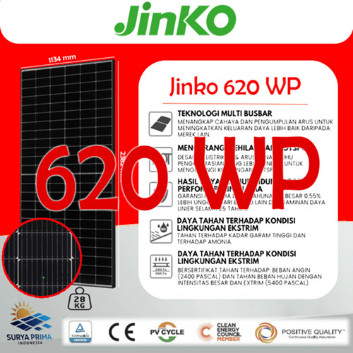 Jinko Solar Cell / Panel Surya 550WP - 620WP SNI Mono Tier 1 Bukan Trina Longi [