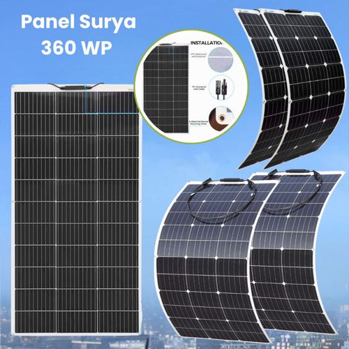 Solar Panel Solar Cell Panel Surya Solar 360 WP Monocrystalline Tenaga Surya Fle