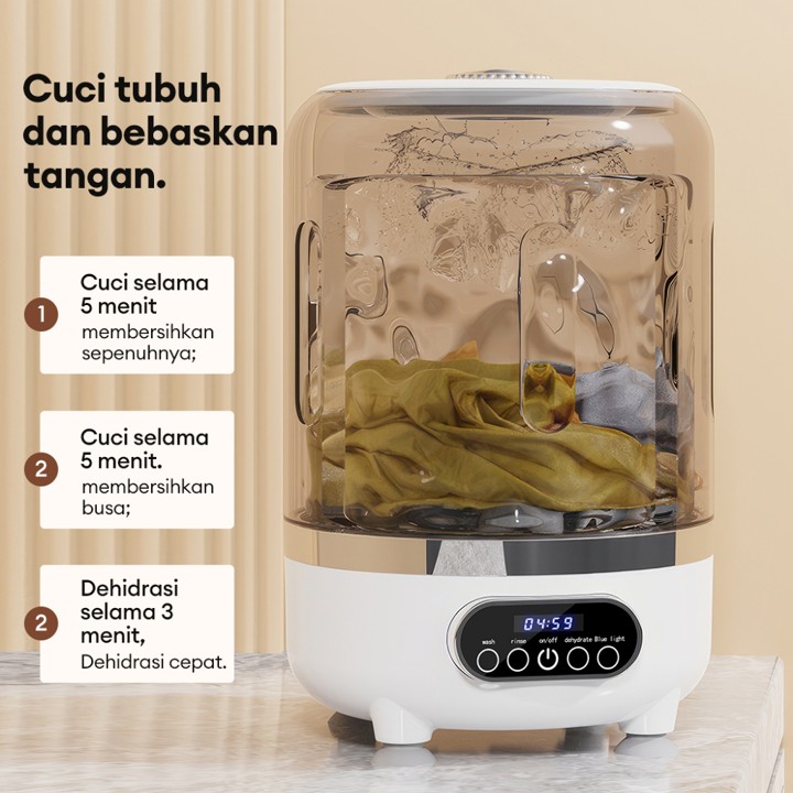 TKTKT 3Lmesin cuci mini Spin Dryer Empat mode mesin cuci portable Automatic spin-drying washing machine  Fungsi putar kering