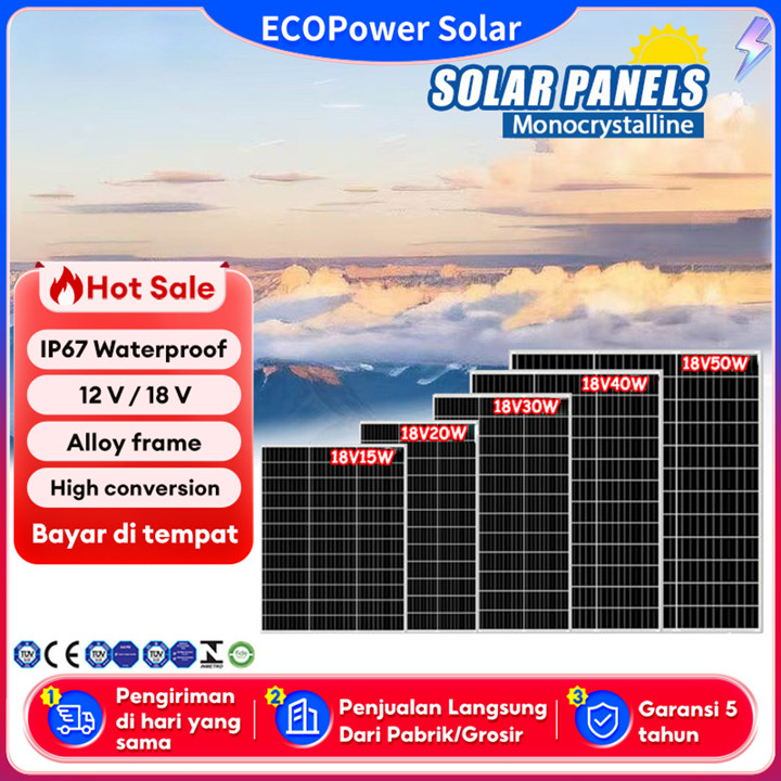 Solar panel 150-500W Monocrystalline silicon 18V IP67 Conversion rate ≥ 22% Allo