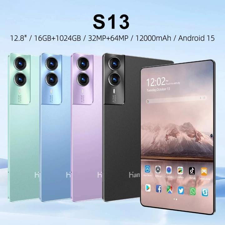 [Free Mouse Keyboard Case] Luxis Tablet S13(16GB+1024GB)Android15 |12.8inch"lPS Screen tablet android 12000 mAh Dual Sim CardadvanTablet Murah100ribuan Anak Tablet android murah Diskon 50%,penawaran menarik 100% asli, dukungan COD Tab Luxis Official Store
