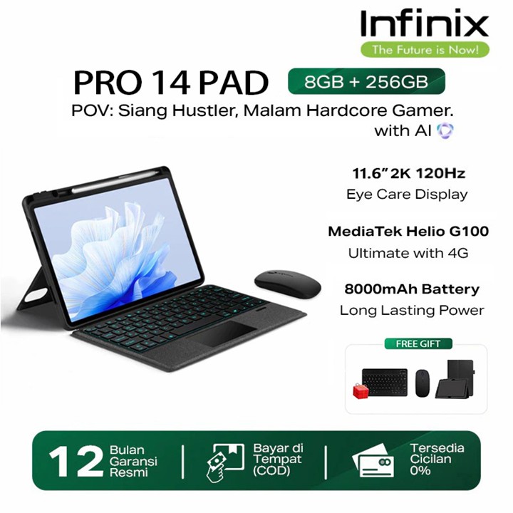 [Free Mouse Keyboard] INFINlX Asli Baru Pad 14 Pro Tablet Android Pad 11.6" IPS 5G/4G Tablet asli Pad 16GB/1T Android13 Dual SIM Wi-Fi Tab Edukas tablet Gaming kantor Tablet murah tablet Infinix Tablet Asli Resmi Tablet