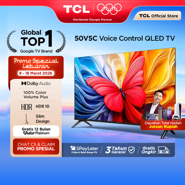 TCL Ultimate QLED FHD TV 50 inch V5C - HDR 10 - Dolby Audio - Google Play/Netfli