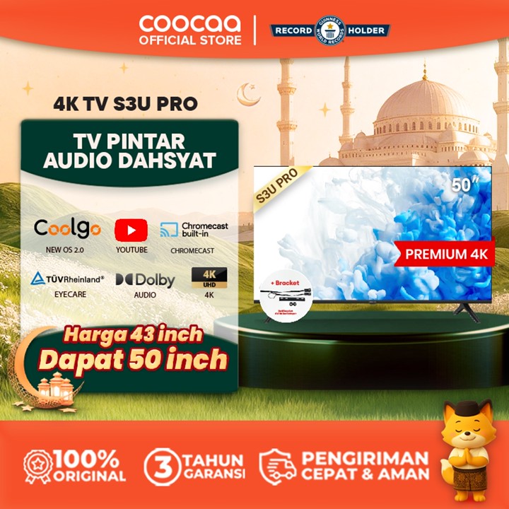 [BRACKET+] COOCAA 50 inch S3U PRO Smart TV - Digital TV - 4K - UHD - Dolby Audio