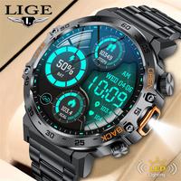 LIGE 2024 Jam Tangan Pintar dengan Senter Layar HD 1.53 "Jam