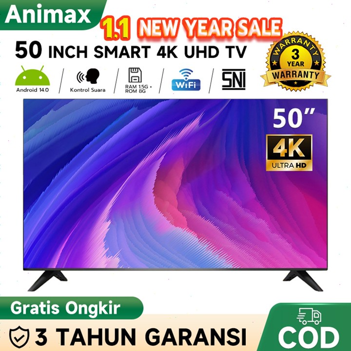 Animax Sakura Smart TV LED 43 inch/50 inch/55 inch smart tv digital 4K UHD tv An