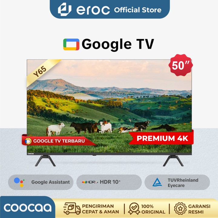 COOCAA TV 50 inch GOOGLE TV-Smart TV-4K UHD-Dolby Audio (Coocaa 50Y65)