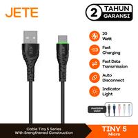 Kabel Data JETE Tiny5 LED USB A to Type C To C to Micro to L