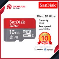 Sandisk Micro SD Ultra 98MB/S 16GB Class 10 UHS-1 - Garansi 