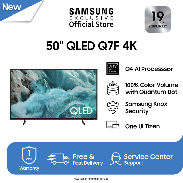 Samsung Smart TV 50" QLED 4K Q7F | Q4 AI Processor | Samsung Knox Security | QA5