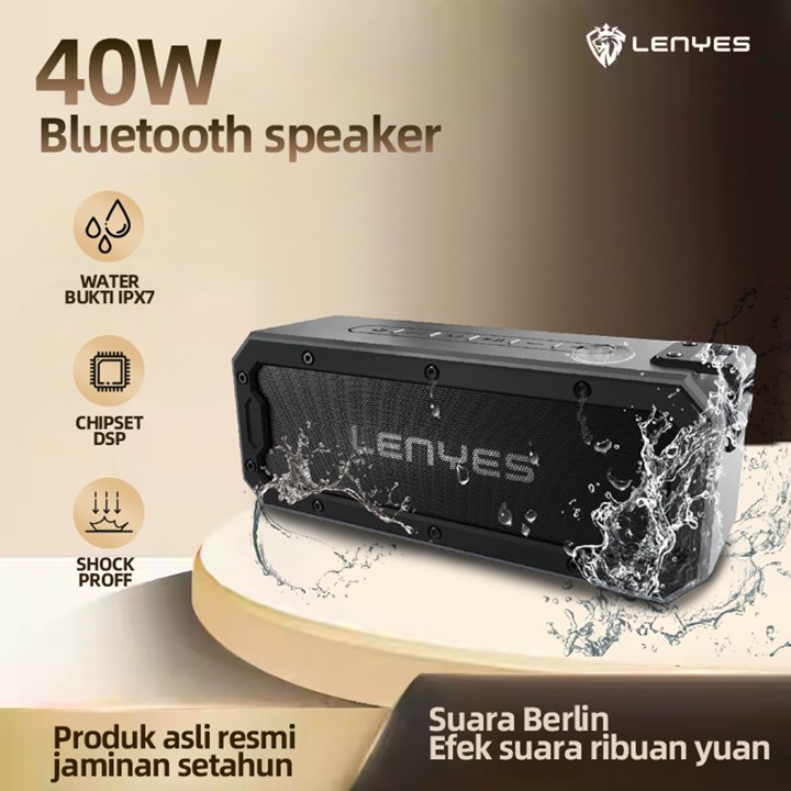 LENYES S108 PRO 40w waterproof ipx7 outdoor wireless bluetooth hifi stereo portable speaker heavy bass