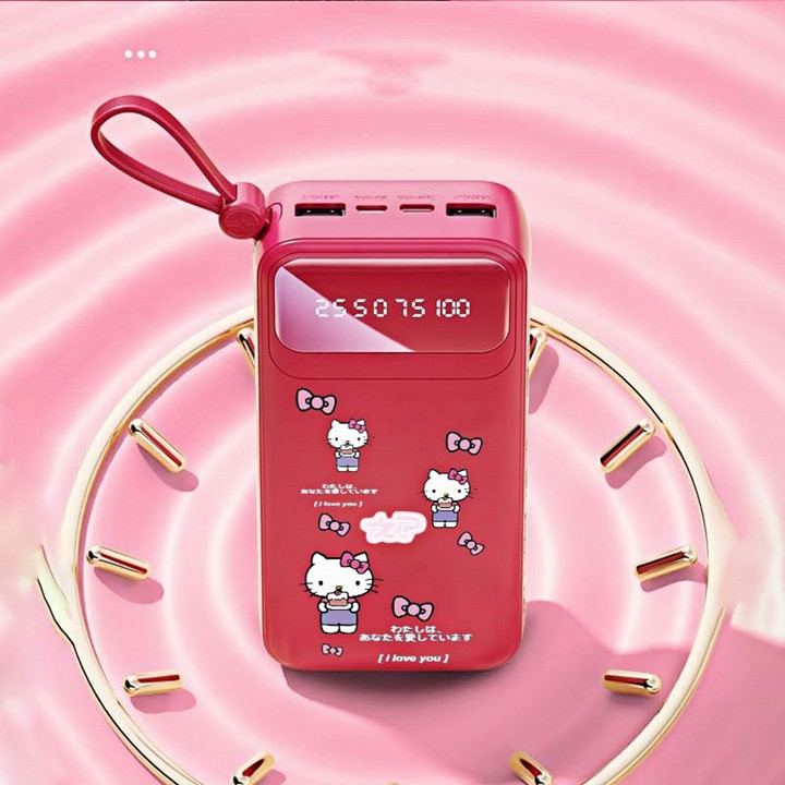 UGREEU 120W Powerbank 50000mAh Cute Cartoon LED Comes with 4 wires Portable Fast Charging Kapasitas besar powerbank 50000mah