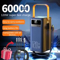 120W fast charging, power bank / powerbank robot/60000 mAh mobile power robot, original portable mobile power Led magnetic  power  bank powerbank  iphone  11  pro