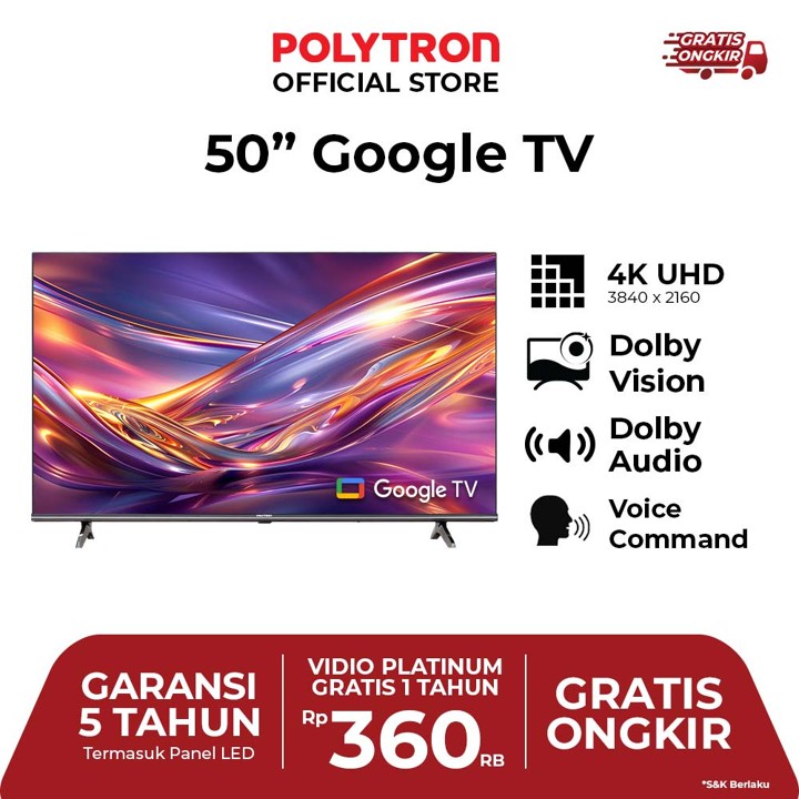 POLYTRON 4K UHD Smart Google TV 50 Inch PLD 50UG5059