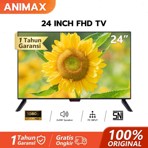 Animax tv led digital 24 inch digital tv 24 inch FHD 1080 televisi led murah Garansi 1 tahun