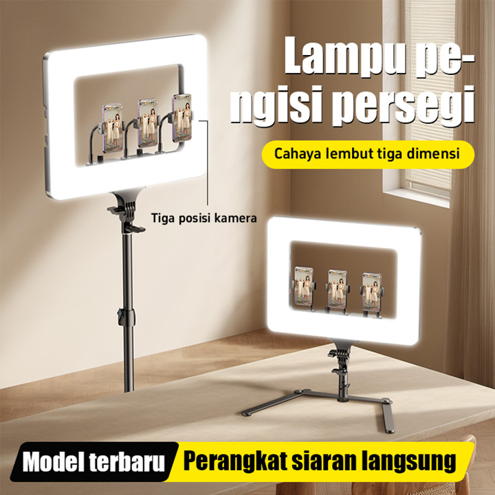 GMETAL Ringlight lampu pengisi Lampu Ring Light RECTANGLE Pencahayaan Lembut 3D 2500K-8500K Shooting Content langsung keindahan UPGRADE utk Live Streaming Youtube/Tiktok