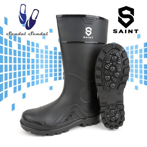 Sepatu Boot Tinggi SAINT ADIRA Hitam Anti Slip Air Lentur Ny