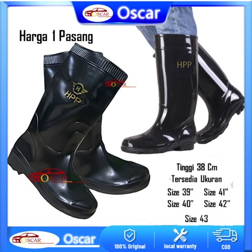 Sepatu boots hitam karet proyek / Sepatu Proyek / Sepatu Boo