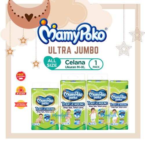 MamyPoko Pants X-Tra Kering Slim Tidak Gembung - Ultra Jumbo