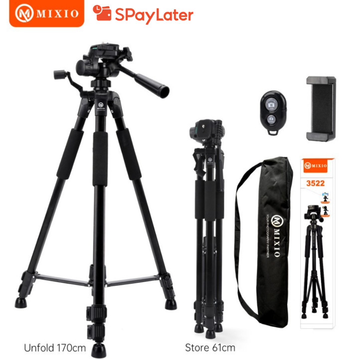 MIXIO 3522 170CM PREMIUM Tripod+Bluetooth Remote+Bag Profesi