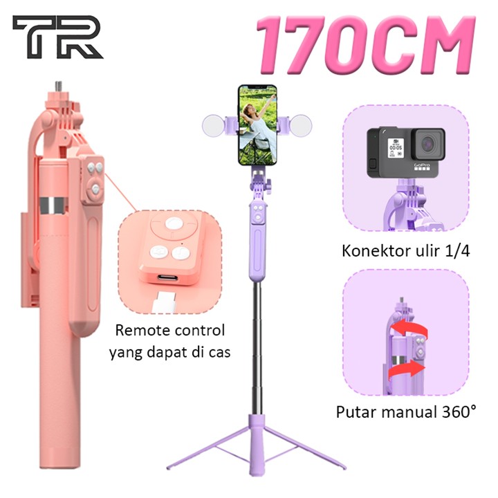 TRBEST 170CM Selfie Stick Tripod Tongsis 7 Tombol Tongkat Se