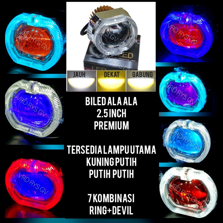LAMPU LED UTAMA MOTOR BILED CUT OFF ALA ALA 2.5 INCI INCH RI