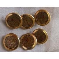 Kancing jas/baju silver emas isi 6pcs uk 15mm