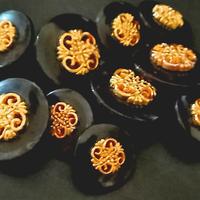 Kancing baju Gold/Unik/Mewah isi 12 PCS