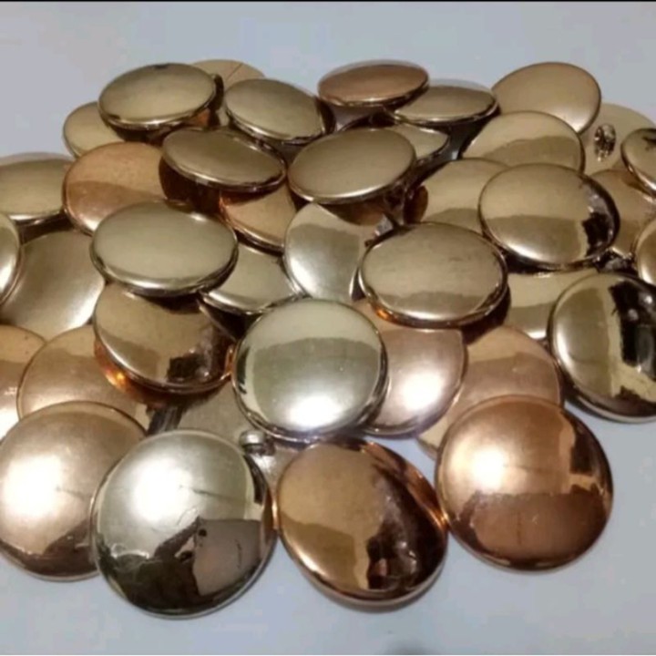 Kancing Baju Jamur Emas Polos//Ukuran Diameter 11 MM( 18L)
