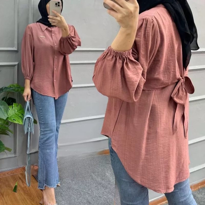 Vivian Blouse Polo Linen Tali Pita