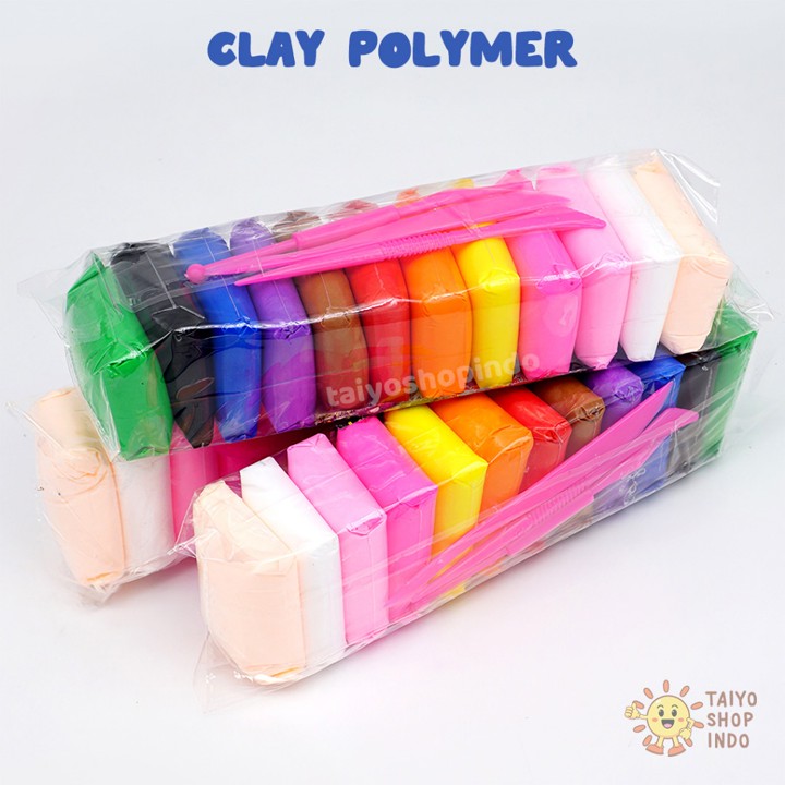 TAIYO Clay Polymer Set Soft Dough 12 Warna Lilin Malam Plast