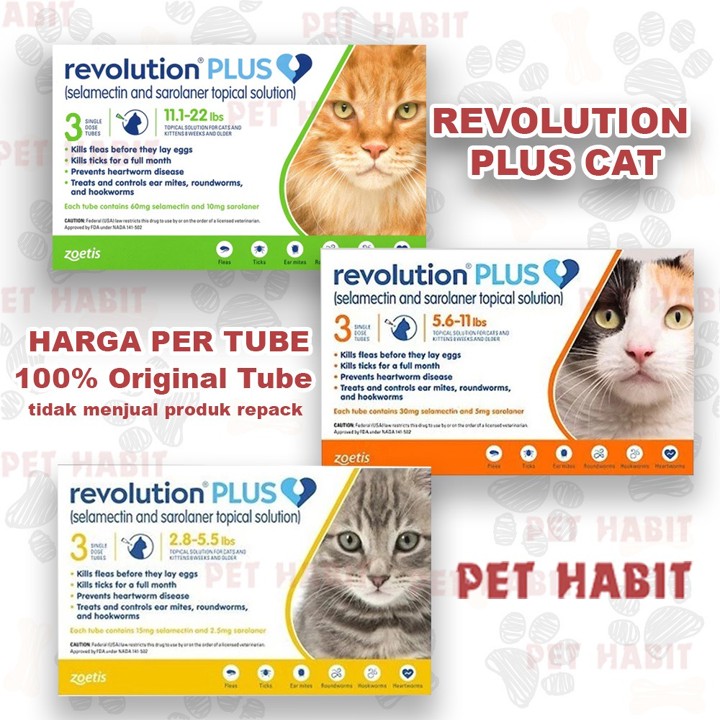 OBAT TETES KUTU KUCING REVOLUTION PLUS CAT KUCING VARIAN PER TUBE