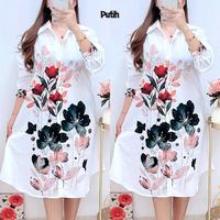 8345 KEMEJA TUNIK BUNGA JUMBO LD120 KATUN SILK WANITA |TUNIK