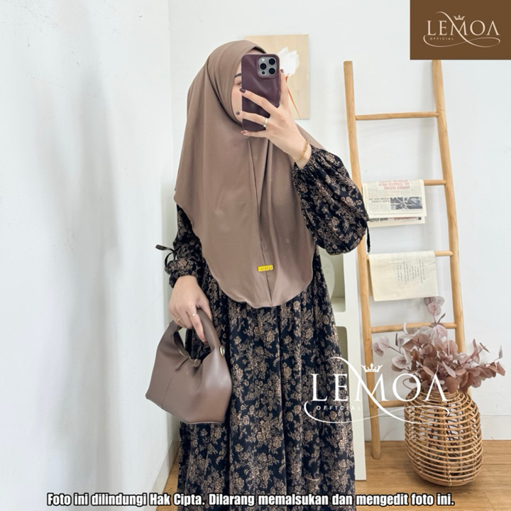 Aurel Dress Pita Lengan Balon Bahan Rayon Diamond by Lemoa