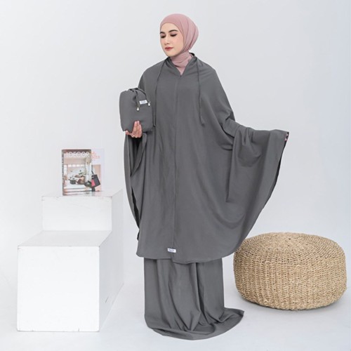 SULTA - Mukena Travel Resleting 2in1 Dewasa Katun Premium Polos Daisy Series