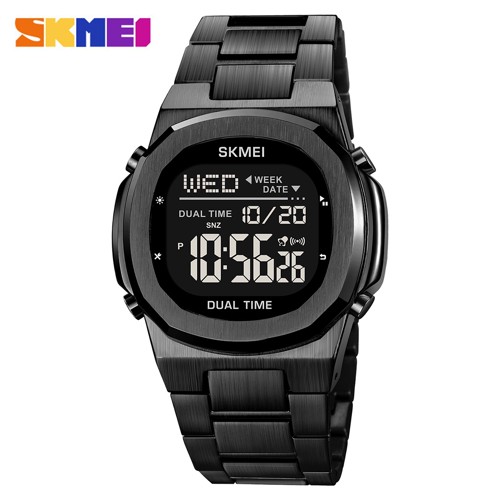 SKMEI 2004 Jam Tangan Pria Digital Tali Stainless Rantai MGO