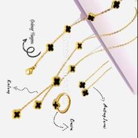 set titanium untuk wanita kalung gelang anting cincin