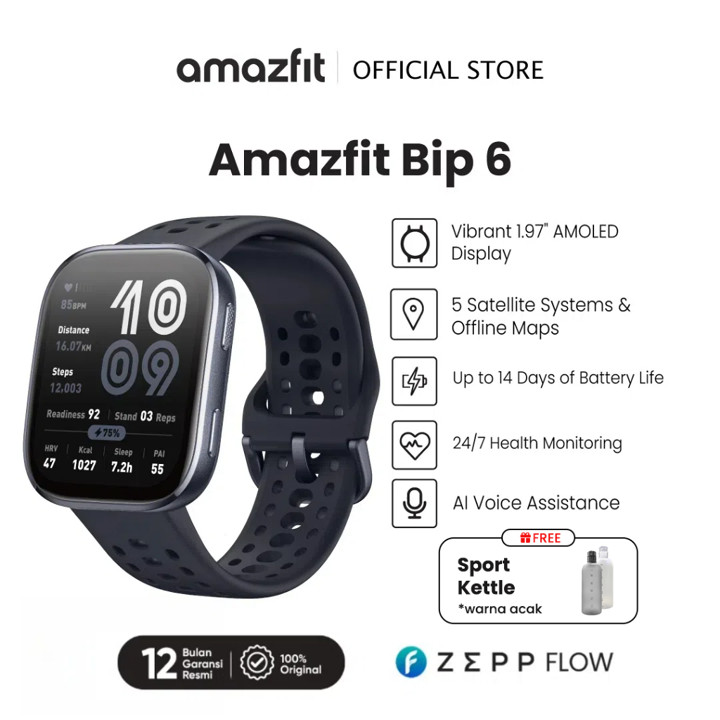 Amazfit Official Bip 6 Smart Watch 46mm AI Voice Assistance 